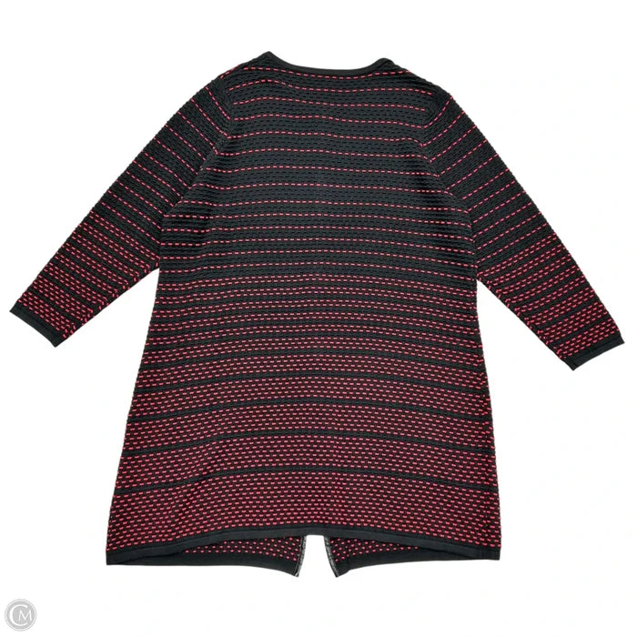 Sweater Cardigan By Rafaella In Black & Red, Size: 2x