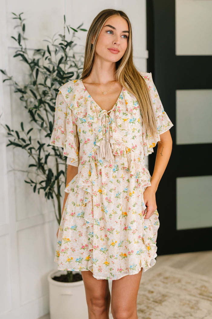 Sweet Escape Boho Floral Dress Knee Length Dress Ave Shops- Tilden Co.