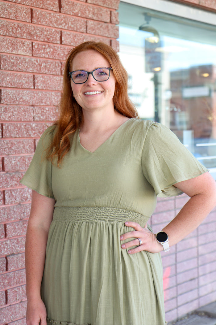 Taylor Dress in Georgian Green Maxi Dress Mikarose- Tilden Co.