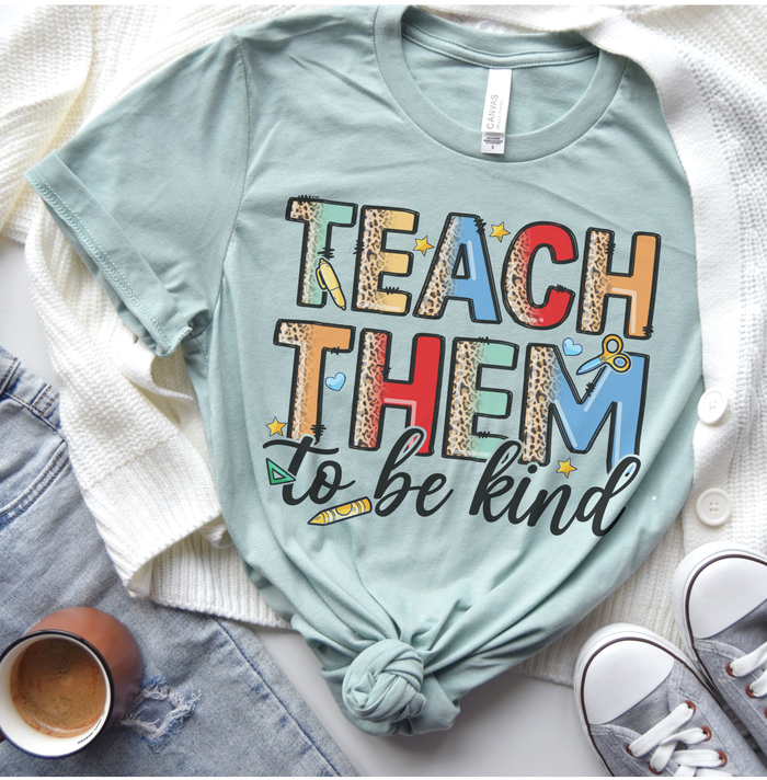 Teach Them to Be Kind Graphic Tee Graphic T-Shirt Par.tees by Party On!- Tilden Co.
