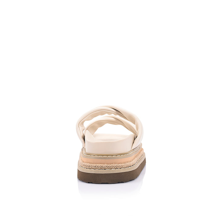 Teagan Flatform Slides - Bone White