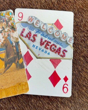 Team Roping - Las Vegas - Hat Card Set Bedazzled