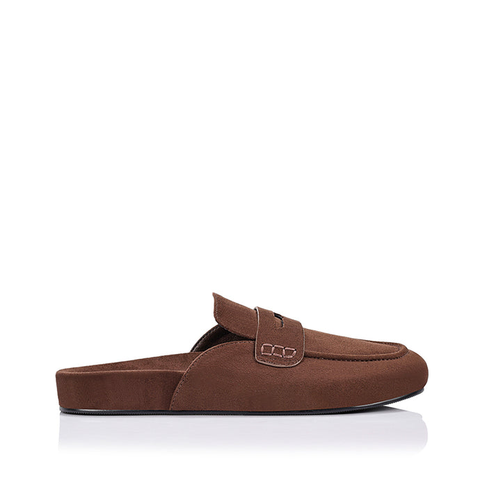 Terrance Loafer Mules - Chocolate Brown Micro