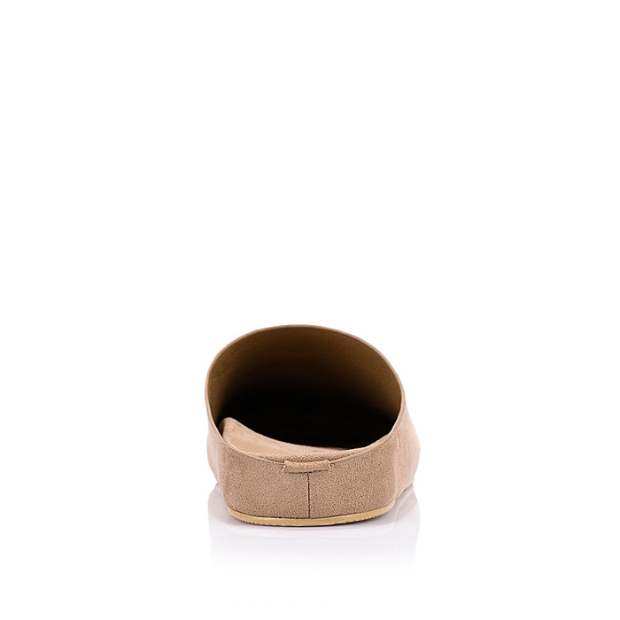 Terry Closed Toe Mules - Taupe Micro