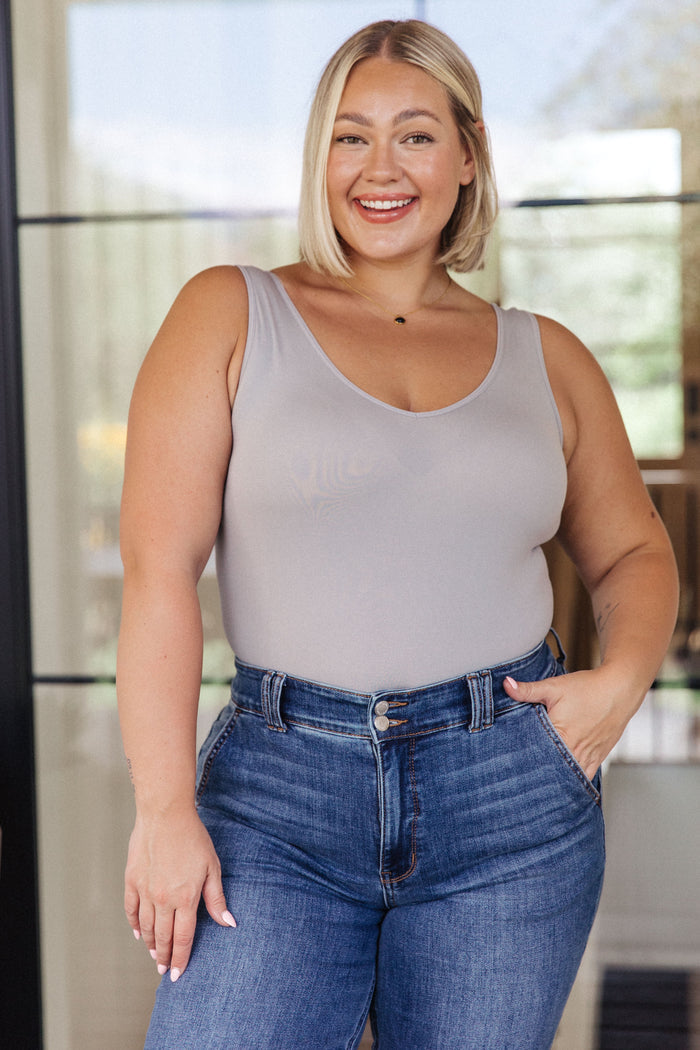 The Basics Bodysuit in Grey Jumpsuit Ave Shops- Tilden Co.
