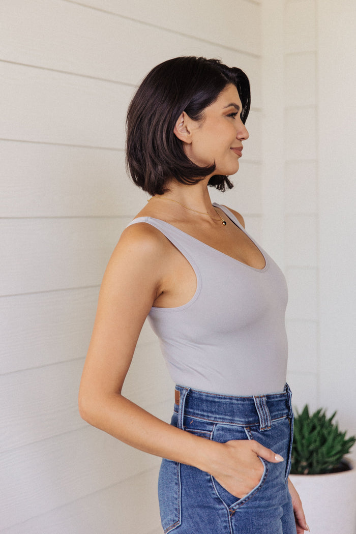 The Basics Bodysuit in Grey Jumpsuit Ave Shops- Tilden Co.