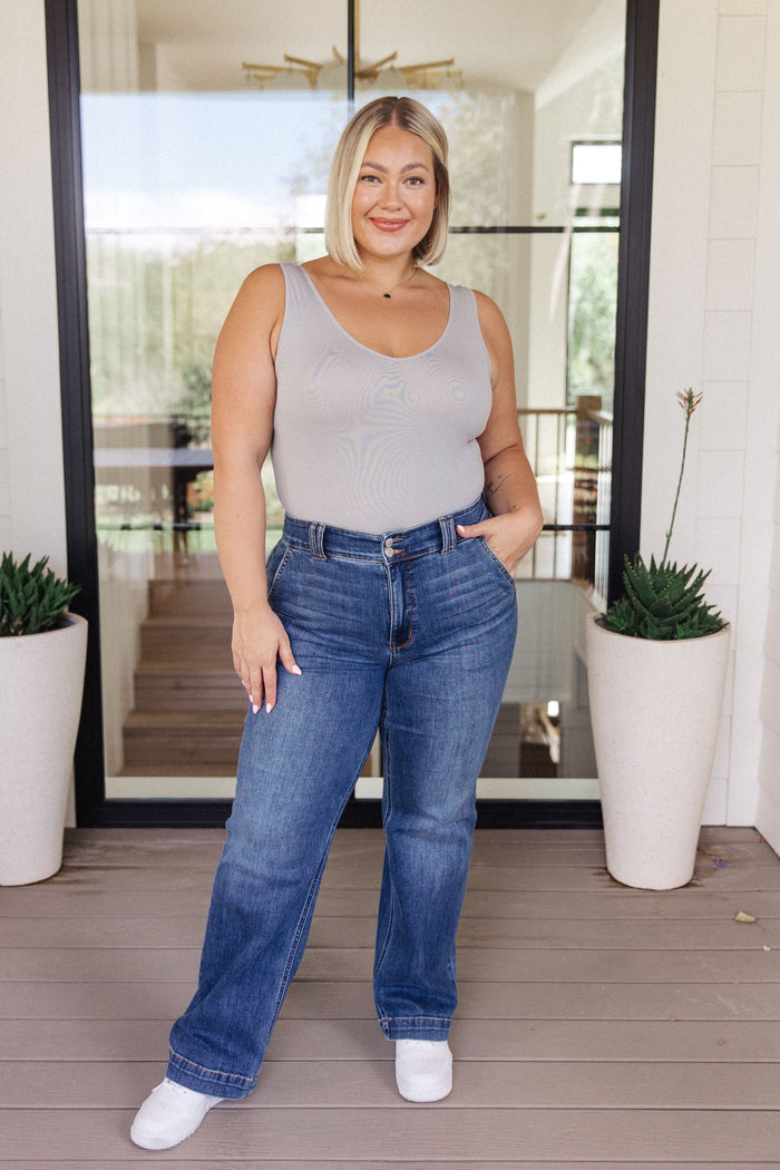 The Basics Bodysuit in Grey Jumpsuit Ave Shops- Tilden Co.
