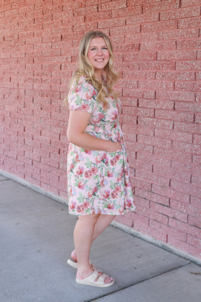 The Hattie Bloom Dress Knee Length Dress BomBom- Tilden Co.