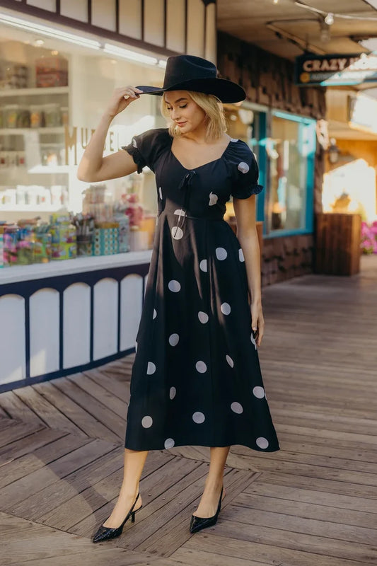 The Runa Dress in Sunday Dot T-Shirt Mikarose- Tilden Co.