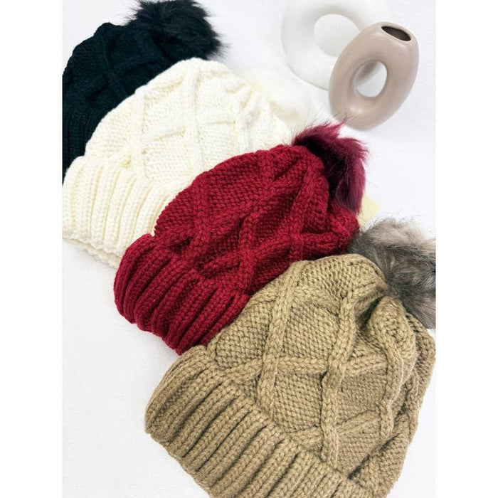 Thick Cable Knit Beanie Love and Repeat- Tilden Co.