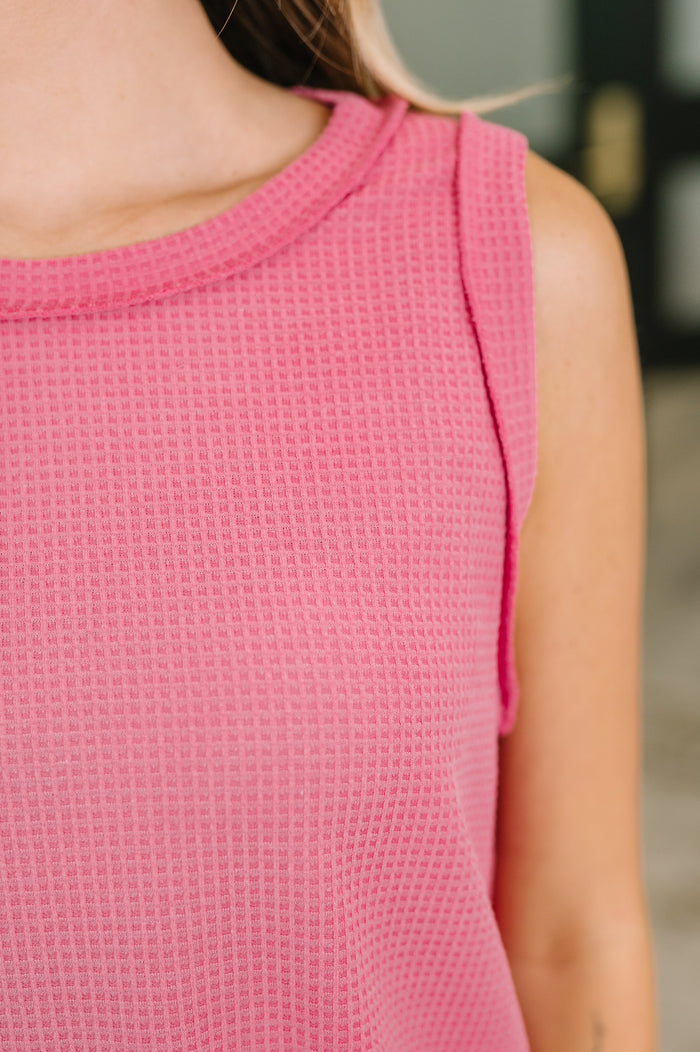 Thread Theory Round Neck Tank in Pink Womens Ave Shops- Tilden Co.