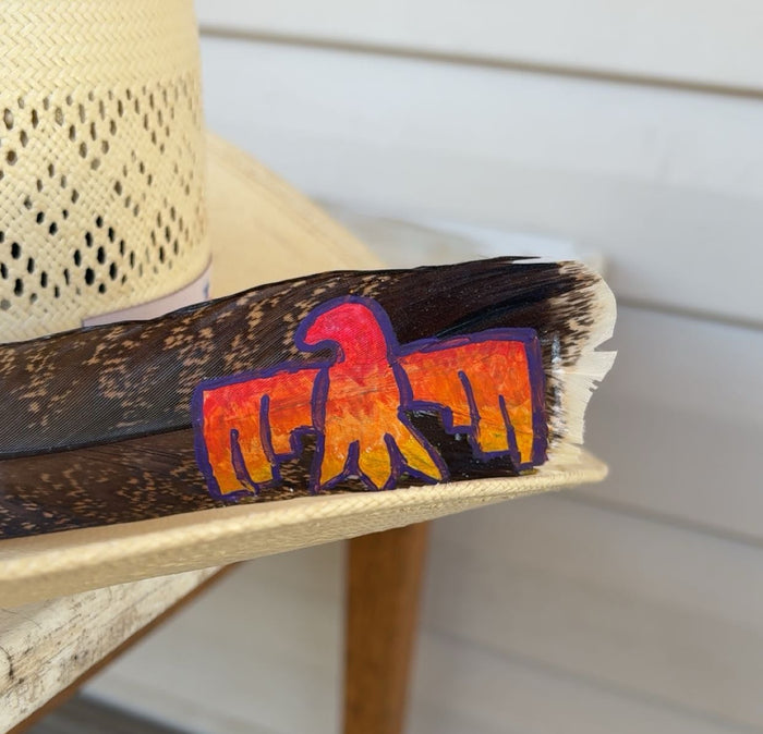 Thunderbird - Sunset - Painted Turkey Feather