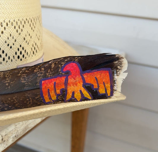 Thunderbird - Sunset - Painted Turkey Feather