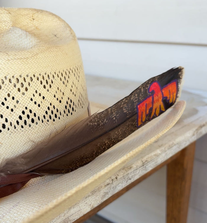 Thunderbird - Sunset - Painted Turkey Feather