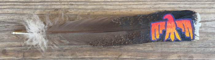Thunderbird - Sunset - Painted Turkey Feather