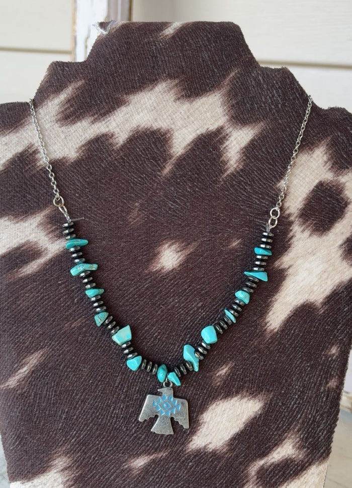 Thunderbird Turquoise Beaded Necklace