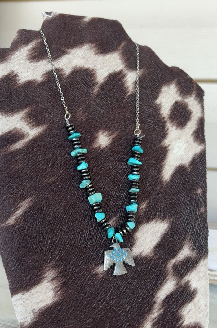 Thunderbird Turquoise Beaded Necklace