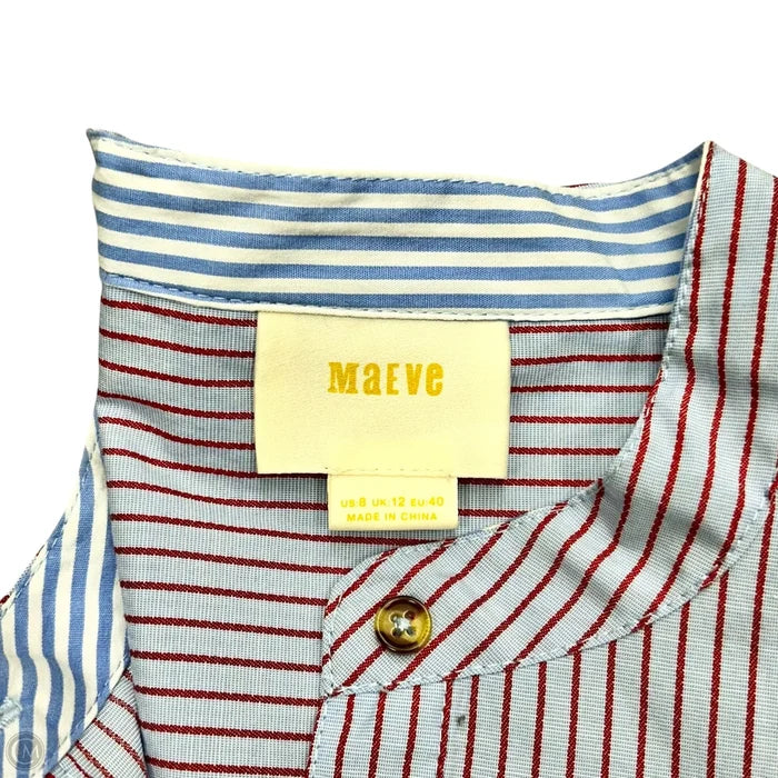 Top Long Sleeve By Maeve In Blue & Red, Size: M