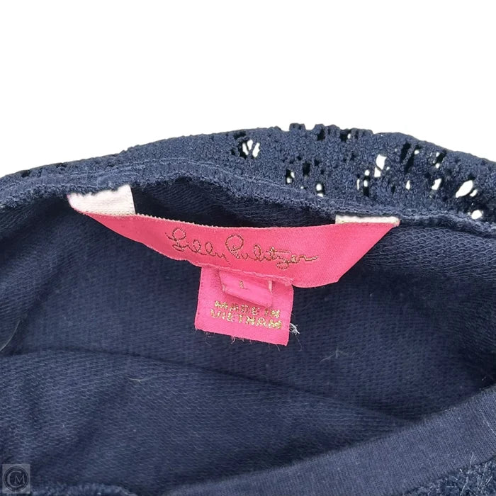 Top Long Sleeve Designer By Lilly Pulitzer In Navy, Size: L