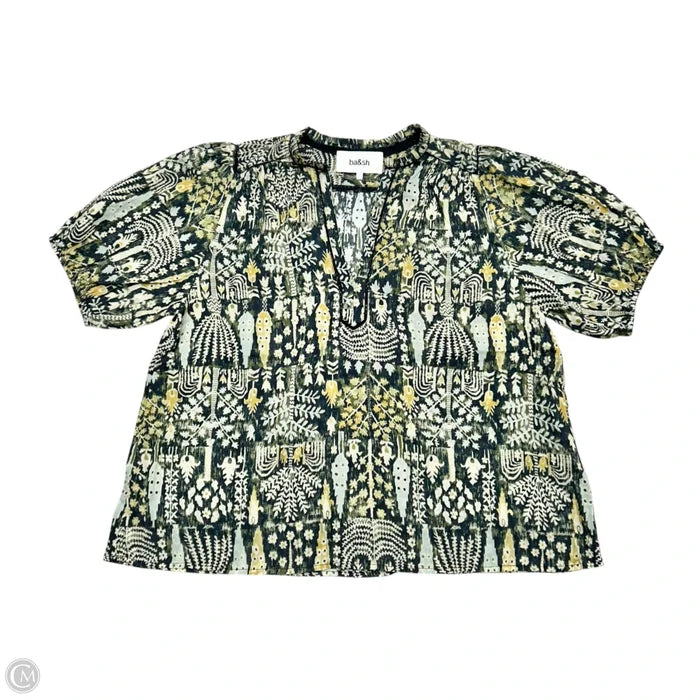 Top Short Sleeve By Ba&sh In Green & Yellow, Size: Xs