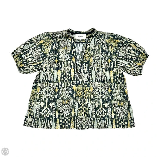 Top Short Sleeve By Ba&sh In Green & Yellow, Size: Xs
