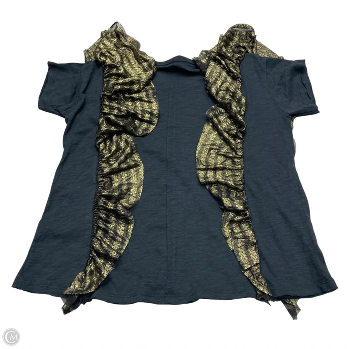 Top Short Sleeve By Pilcro In Black & Gold, Size: Xxs