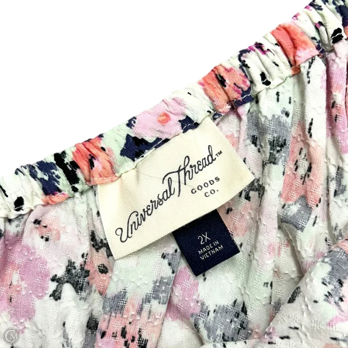 Top Sleeveless By Universal Thread In Pink & White, Size: 2x