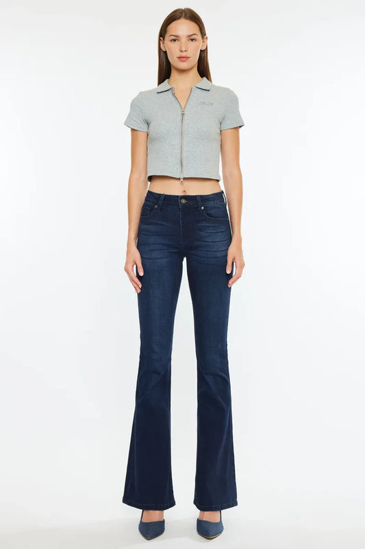 Trisha Mid Rise Classic Flare Jeans Jeans Kancan- Tilden Co.