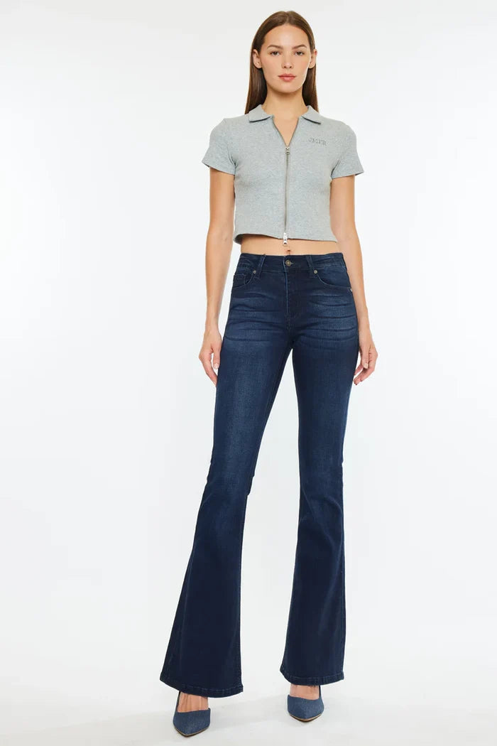Trisha Mid Rise Classic Flare Jeans Jeans Kancan- Tilden Co.