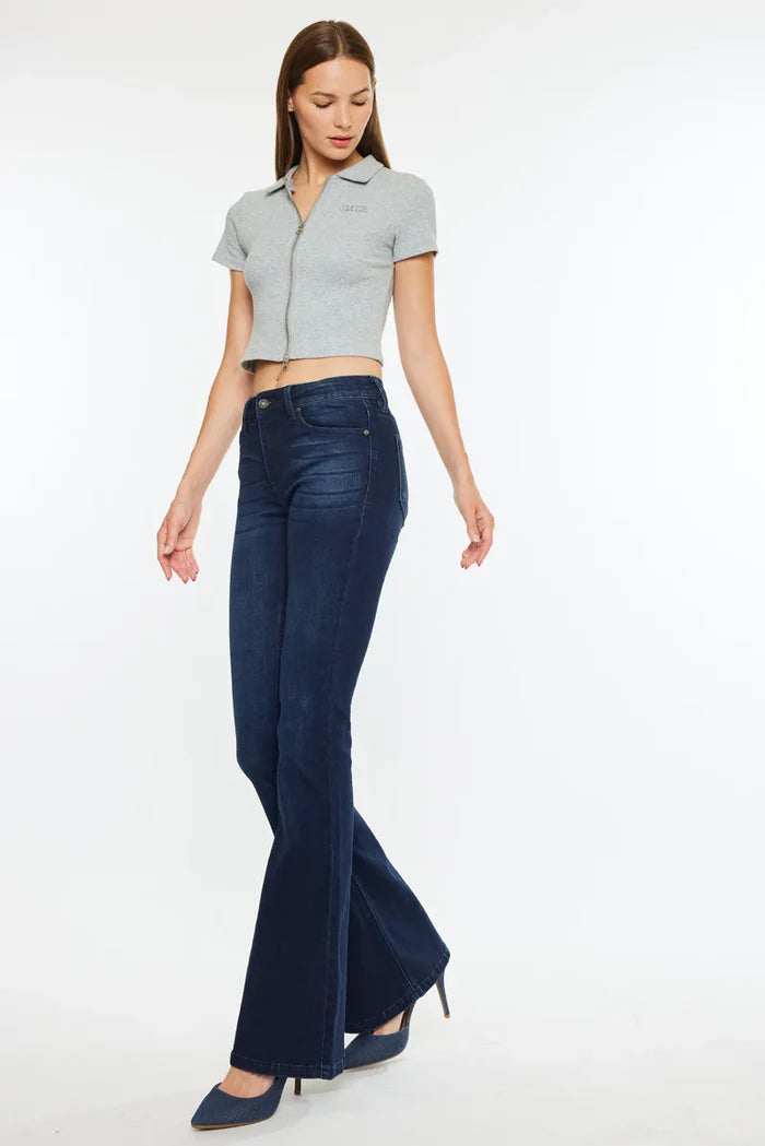 Trisha Mid Rise Classic Flare Jeans Jeans Kancan- Tilden Co.