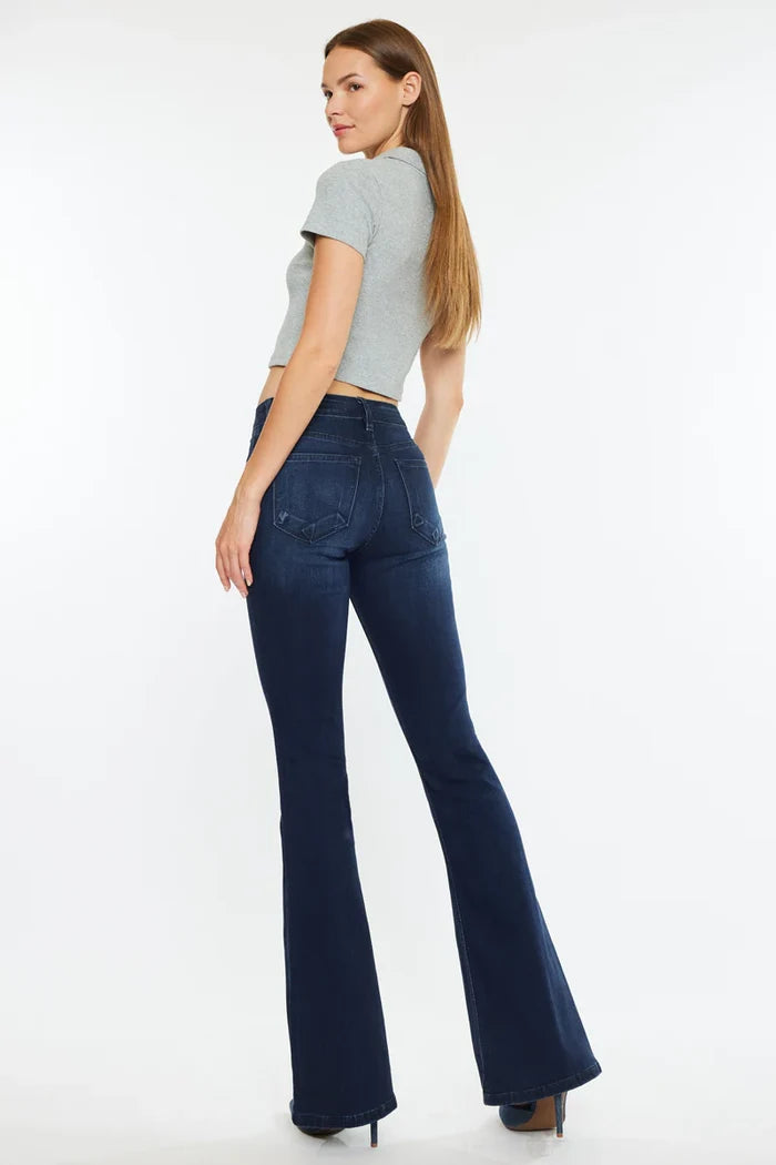 Trisha Mid Rise Classic Flare Jeans Jeans Kancan- Tilden Co.