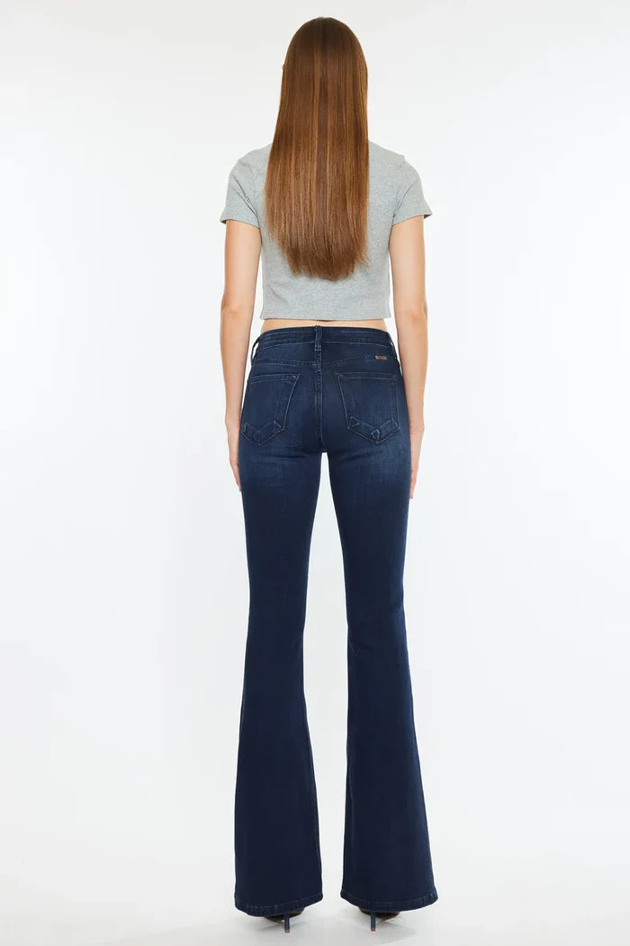 Trisha Mid Rise Classic Flare Jeans Jeans Kancan- Tilden Co.