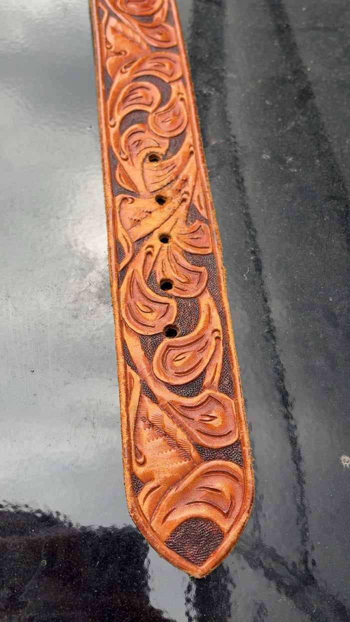 Unbranded "BUD" Leather Tooled Belt