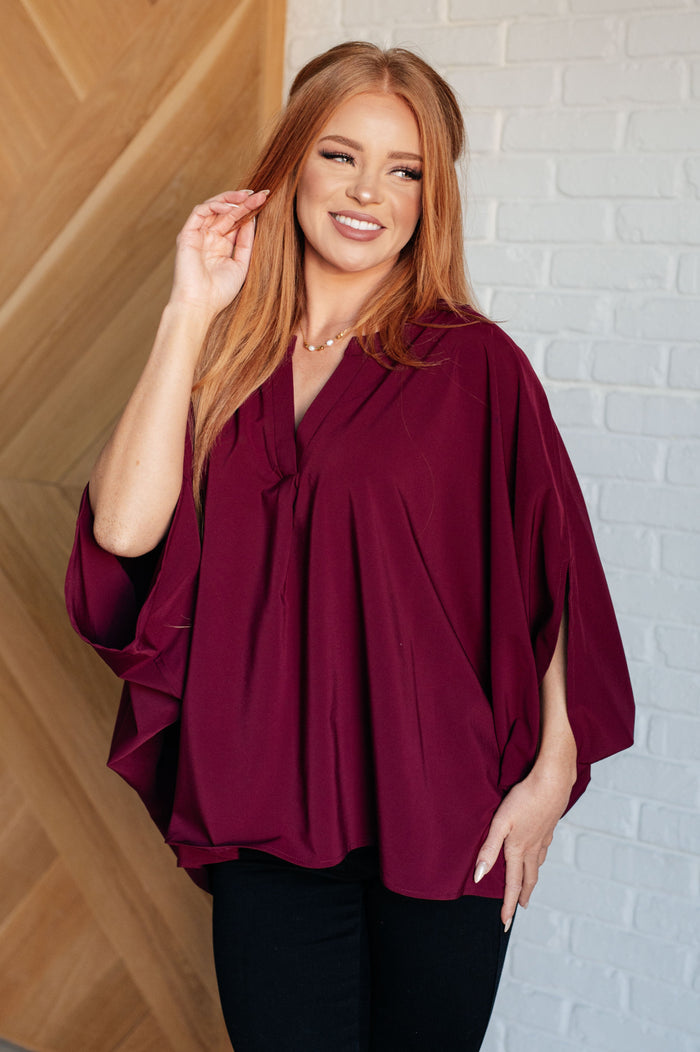 Universal Philosophy Blouse in Wine Blouse Ave Shops- Tilden Co.