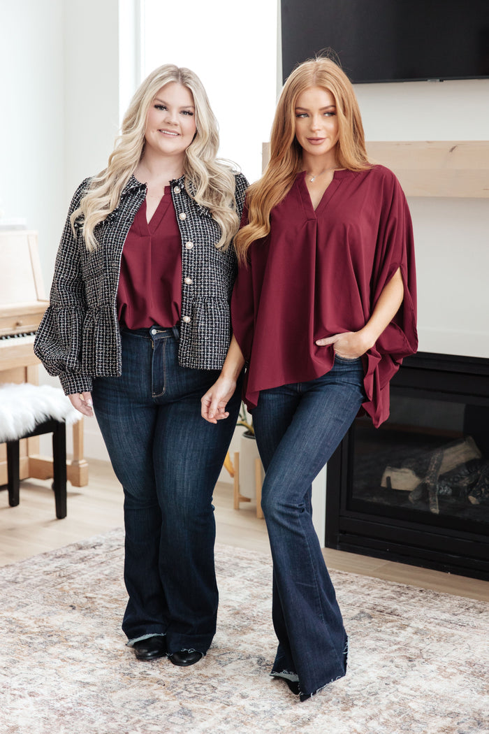 Universal Philosophy Blouse in Wine Blouse Ave Shops- Tilden Co.