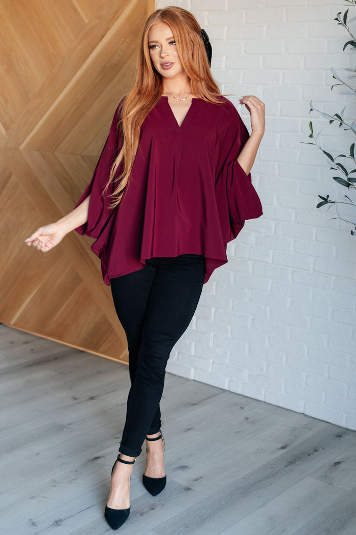 Universal Philosophy Blouse in Wine Blouse Ave Shops- Tilden Co.