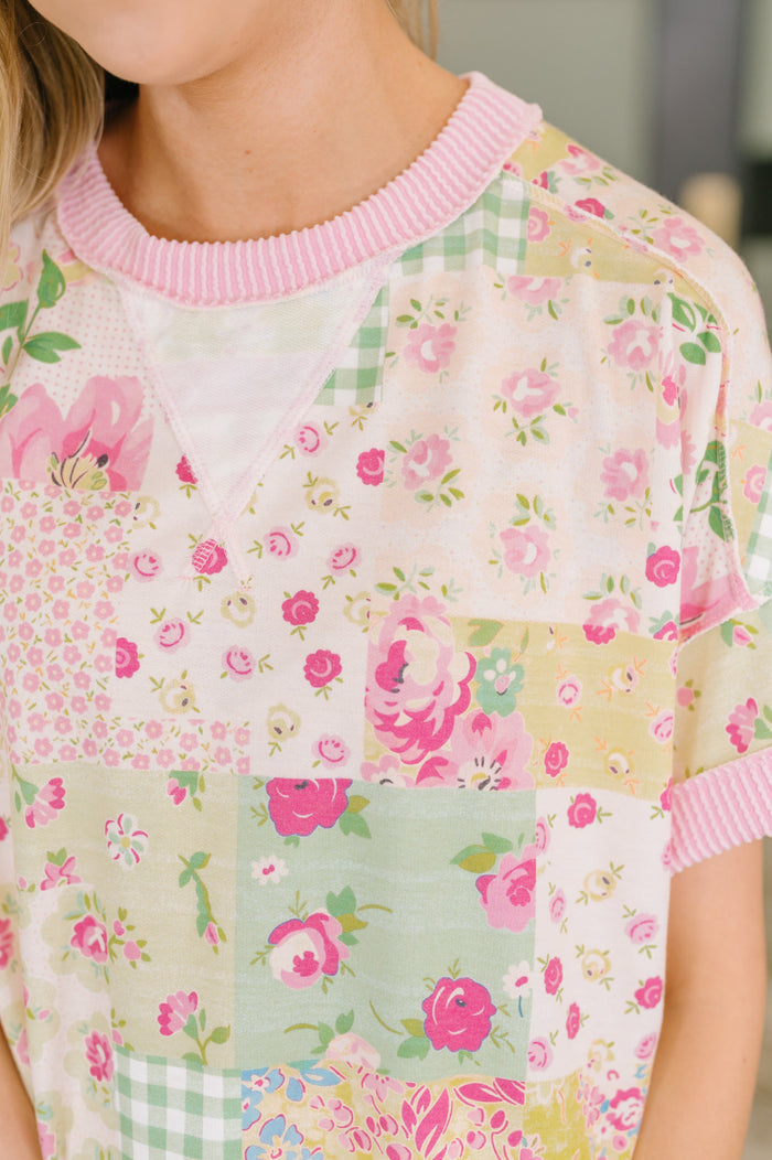 Until Tomorrow Patchwork Relaxed Tee Womens Ave Shops- Tilden Co.