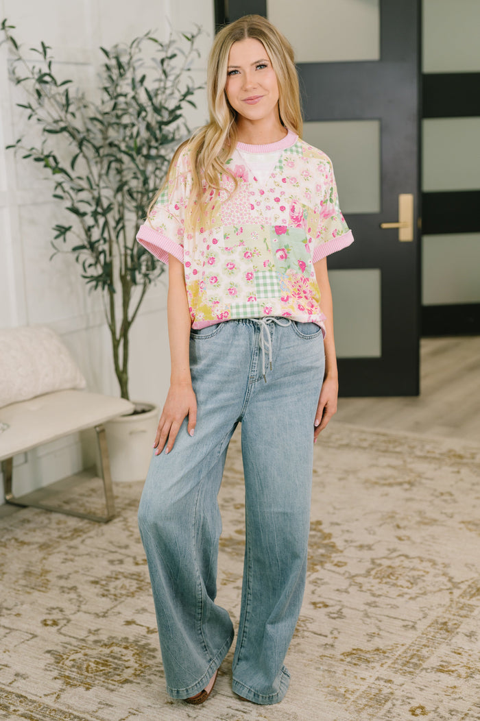 Until Tomorrow Patchwork Relaxed Tee Womens Ave Shops- Tilden Co.