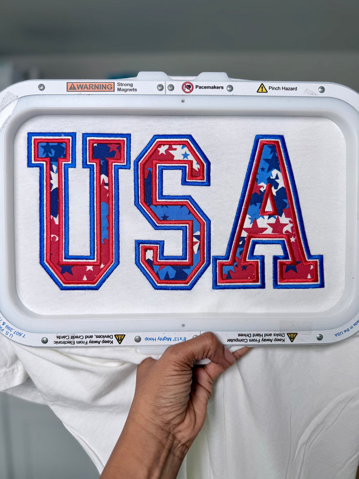 USA Reverse Applique Embroidery Design