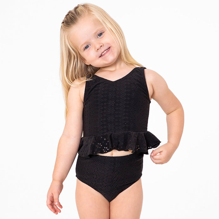 V Neck Peplum Tankini Top (Girls) Janela Bay- Tilden Co.
