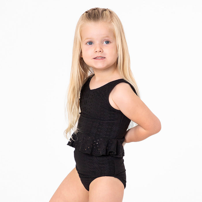 V Neck Peplum Tankini Top (Girls) Janela Bay- Tilden Co.