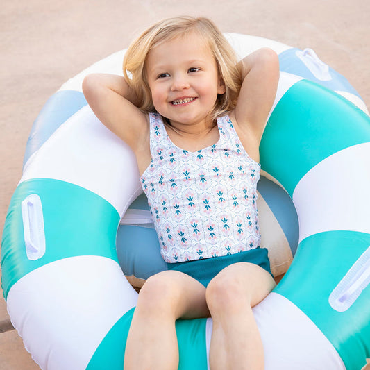 V Neck Tankini Top (Girls) Sand Dollar Garden / 2T Sand Dollar Garden 2T Swim Top Janela Bay- Tilden Co.