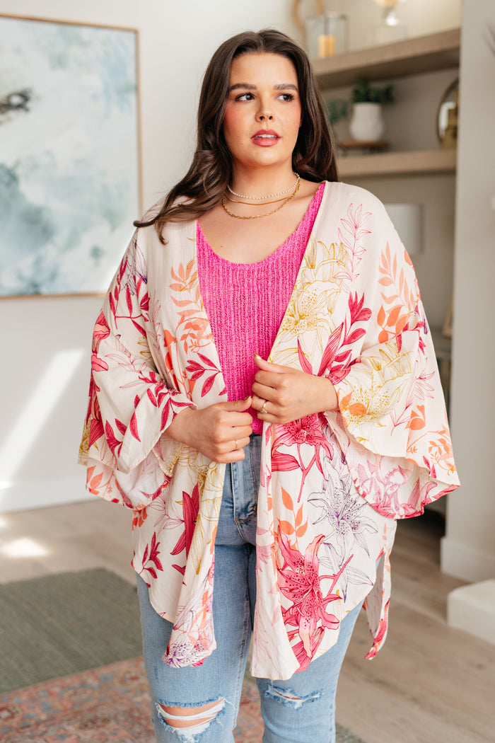 Vacay Season Bell Sleeve Kimono Cardigan Ave Shops- Tilden Co.