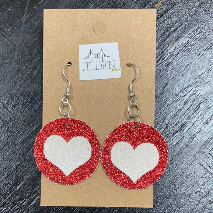 Valentines 4 Faux Leather Earrings earring Daydreamer Creations- Tilden Co.