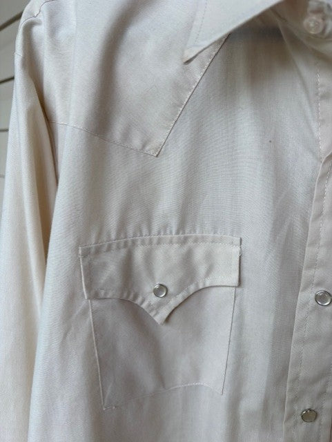 Vintage Ely Cattlemen White Tall Man Pearl Snap