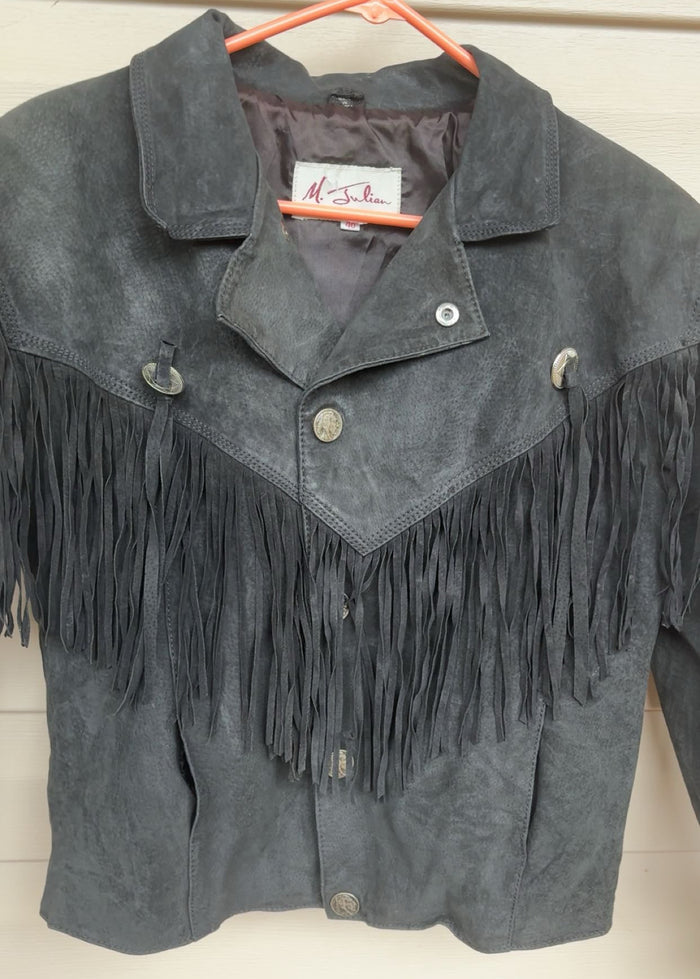 Vintage M. Julian Women’s Black Leather Short Jacket