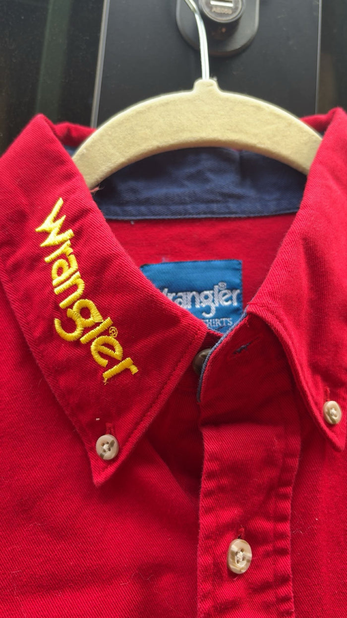 Vintage National Finals Rodeo 2002 Wrangler Red Button Up