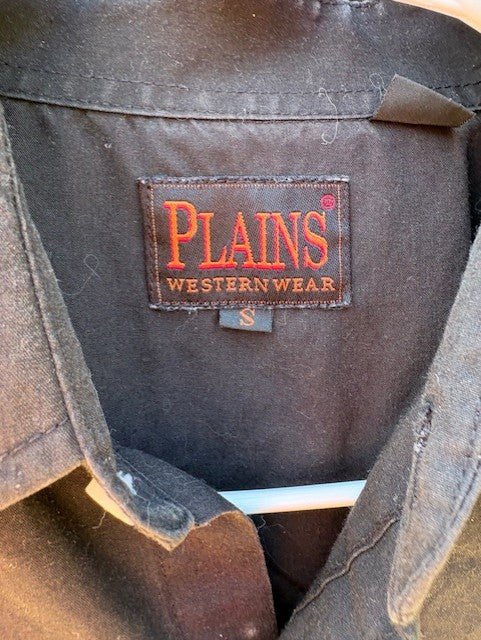 Vintage Plains Western Wear Black Pearl Snap