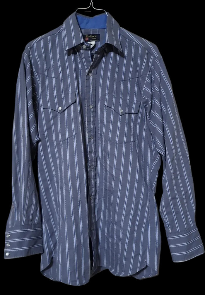 Vintage Ruddock Bros Blue And White Pinstripe