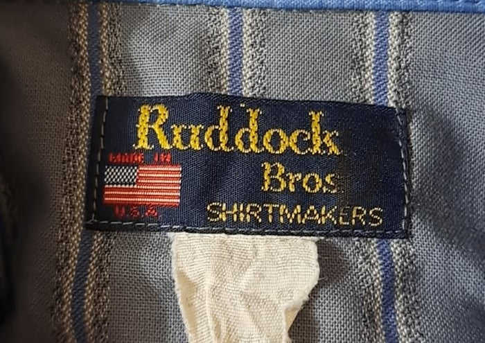 Vintage Ruddock Bros Blue And White Pinstripe